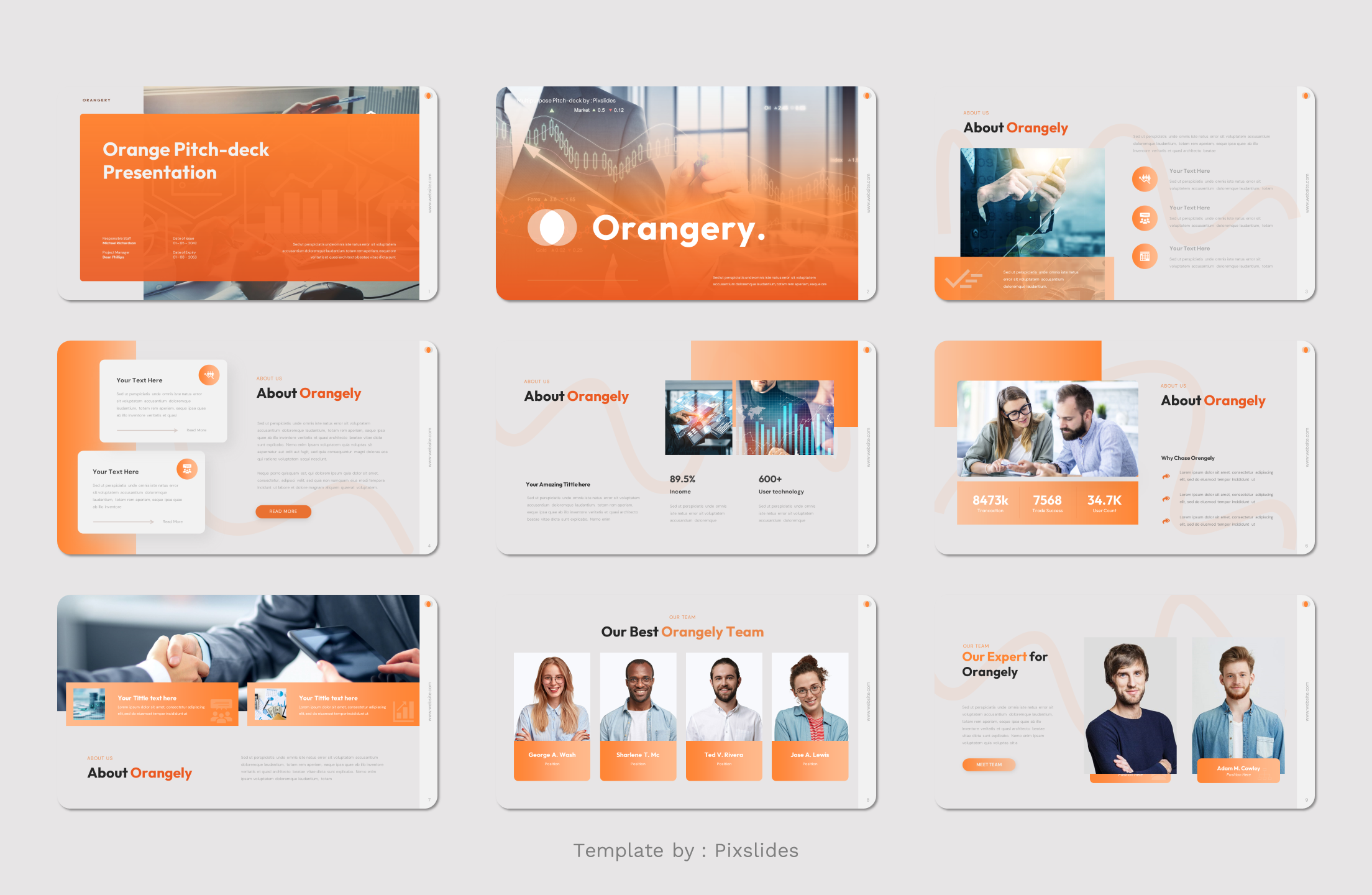 Orange Pitch Deck Multipurpose Keynote Presentation Template ...