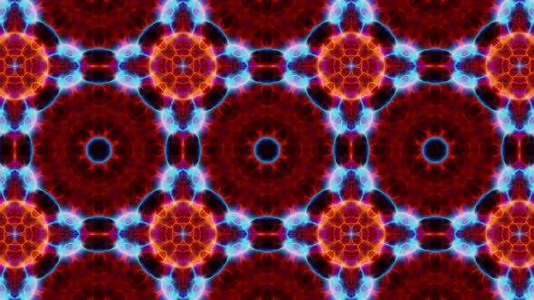 Fractal Red and Blue Kaleidoscope Fire Background Loop 4K 15 alt