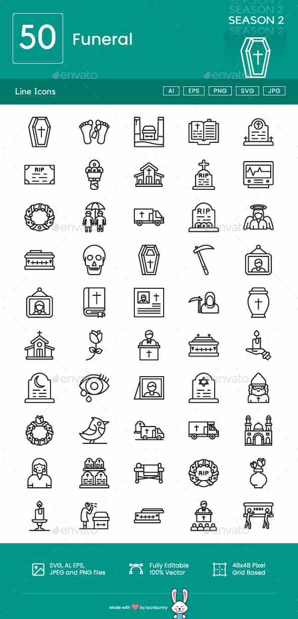 [DOWNLOAD]Funeral Line Icons