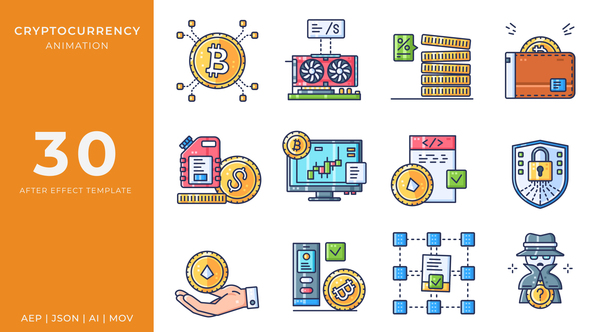 Cryptocurrency Animated Icons | After Effect