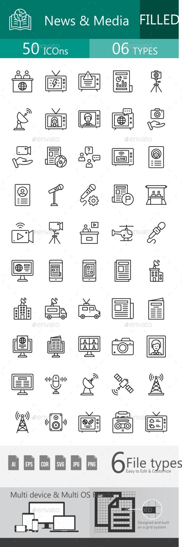 [DOWNLOAD]News & Media Line Icons