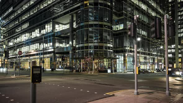 Motion time lapse through a busy city street