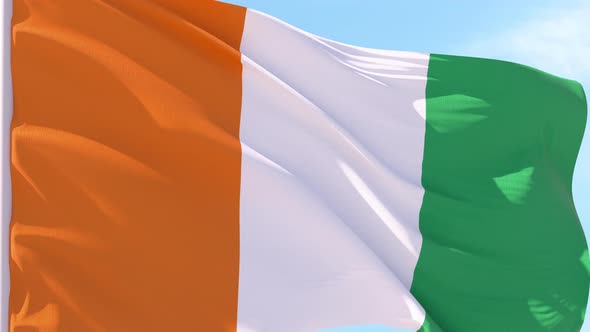 Cote D Ivoire Flag Looping Background