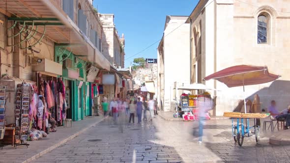 The Colorful Souk in the Old City of Jerusalem Israel Timelapse Hyperlapse alt