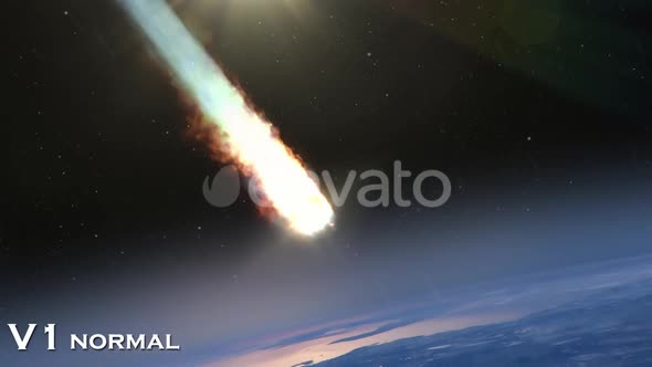 Asteroid Meteor Burning in Earth Atmosphere- 2 Pack alt