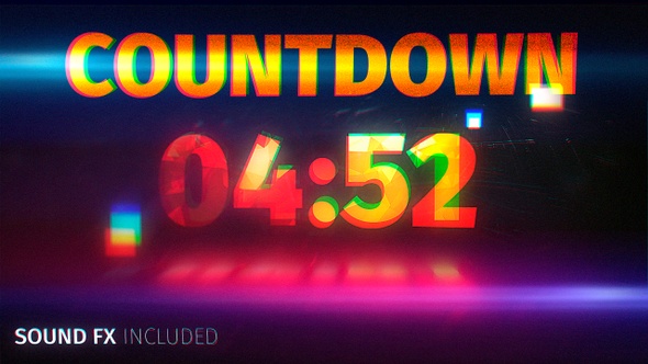 Epic 3D Glitch Countdown 5 minute