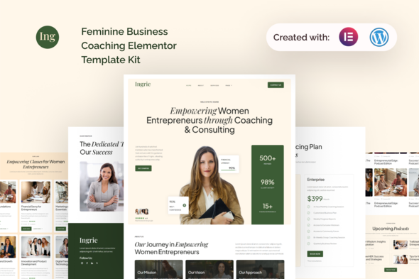 Ingrie - Feminine Business Coaching Elementor Template Kit