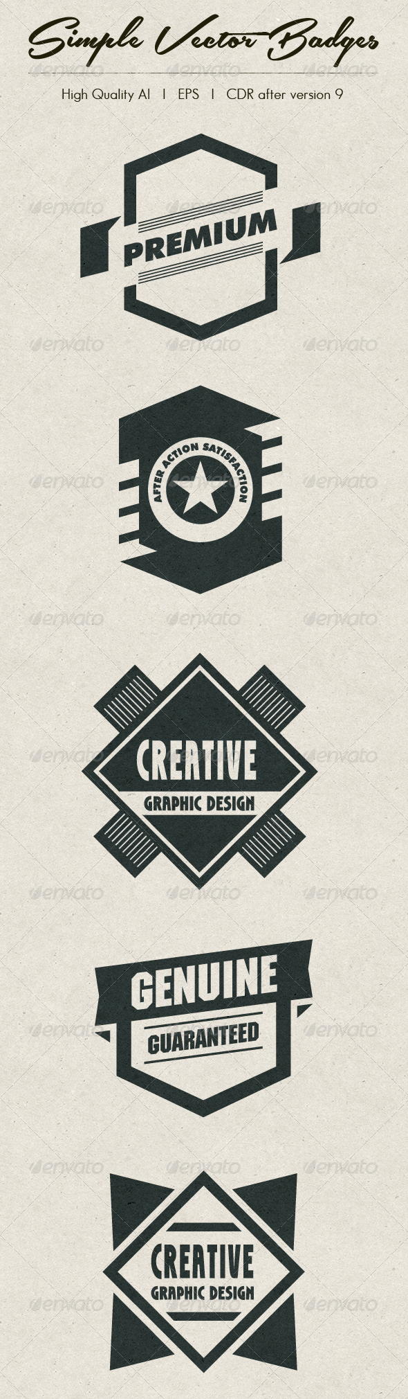 Simple Vector Badges - Web Elements Vectors
