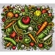 Vegetables Cartoon Vector Doodles Illustration