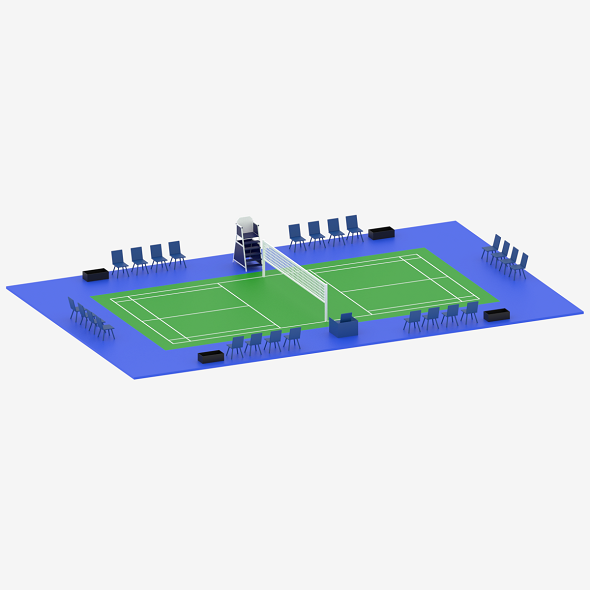 [DOWNLOAD]Cartoon Badminton Court Arena 3D model