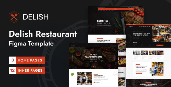 Delish – Restaurant Cafe Figma Template