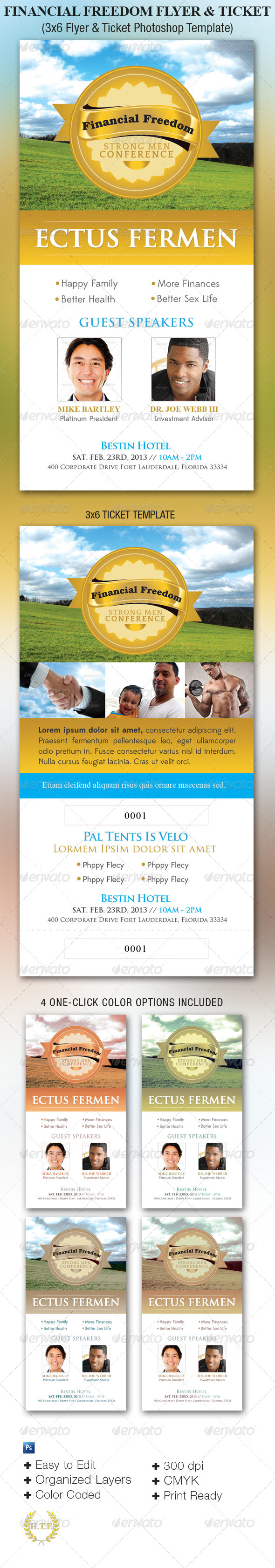 Financial Freedom Flyer & Ticket Template - Corporate Flyers