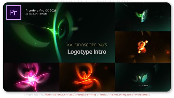 Kaleidoscope Rays - Logotype Intro Premiere Pro template preview