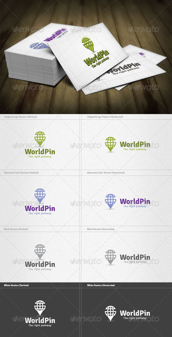 World Pin Logo - Symbols Logo Templates