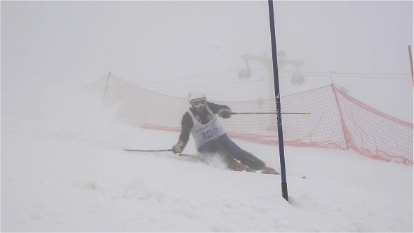 Skiers Riding On Slope 3