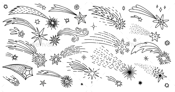 [DOWNLOAD]Doodle Shooting Stars Space Comets Meteor Trails