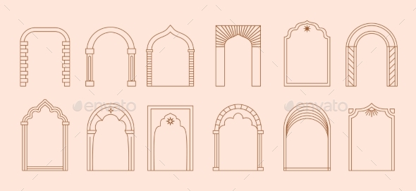 [DOWNLOAD]Boho Arch Door Frames Ornate Archways Vector Set