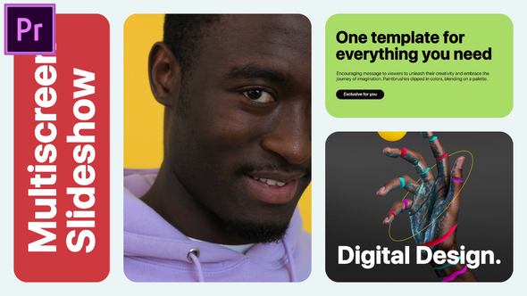 Multiscreen Slideshow Attractive MOGRT for Premier Pro Premiere Pro template preview