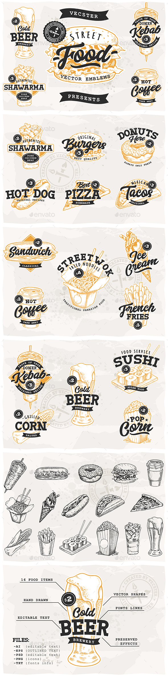 [DOWNLOAD]Street Food Retro Emblems