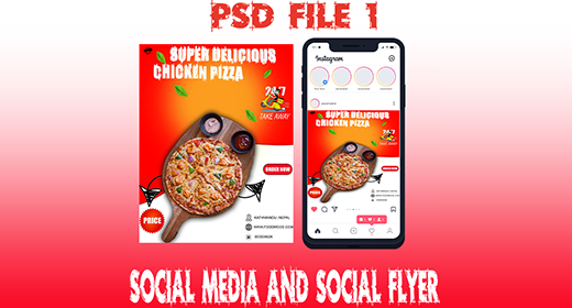 Food flyer and social design media