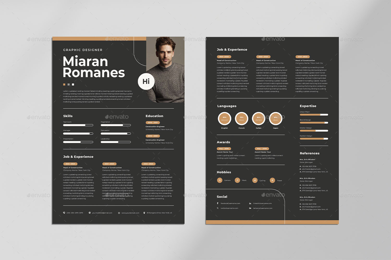 Resume Word Template Print Templates GraphicRiver