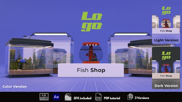 Fish Shop Logo Stings template preview