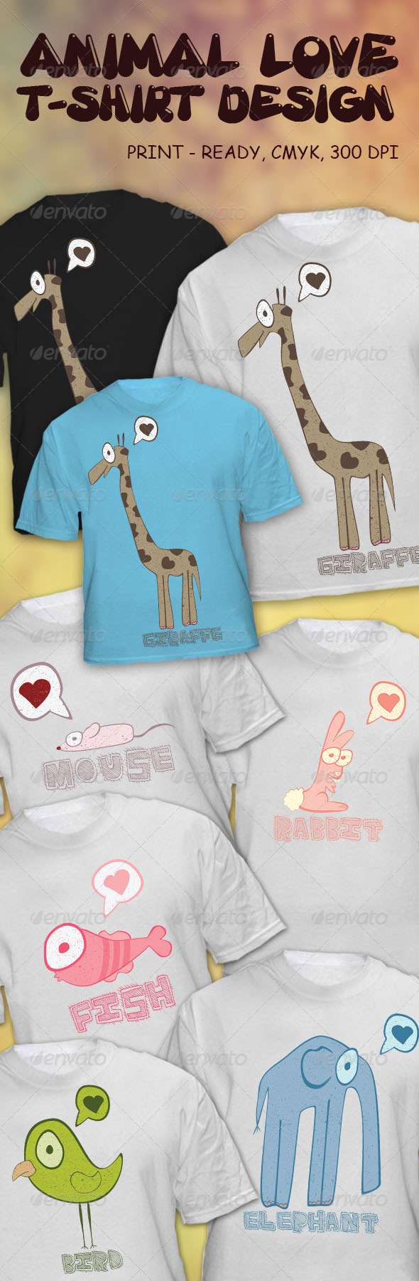 Animal Love T-Shirt Design - T-Shirts
