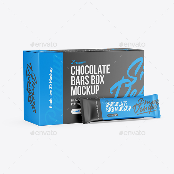 [DOWNLOAD]Chocolate Bar & Box Mockup