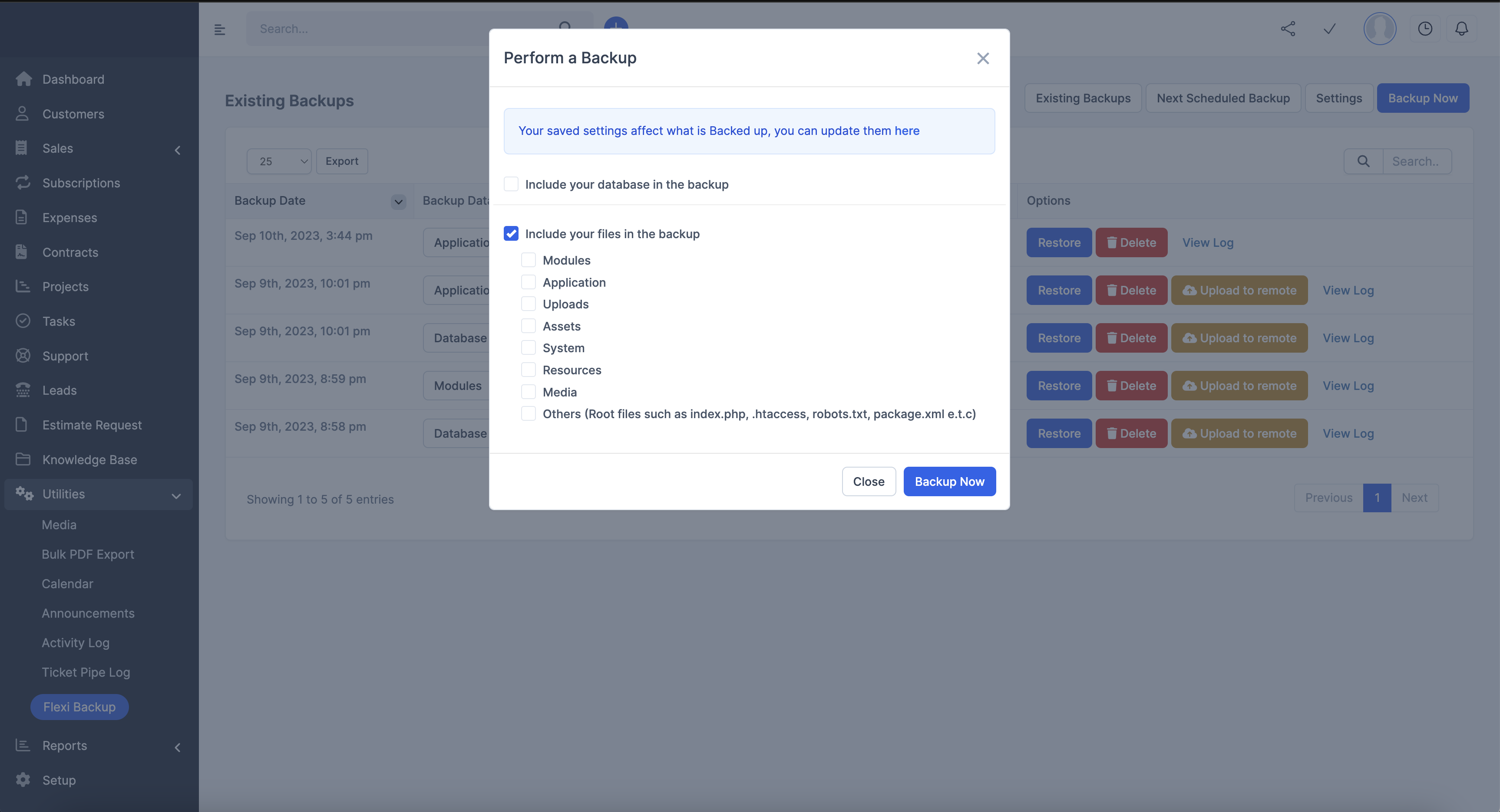 Flexible Backup and Restore Module for Perfex by flexibyte88 | CodeCanyon