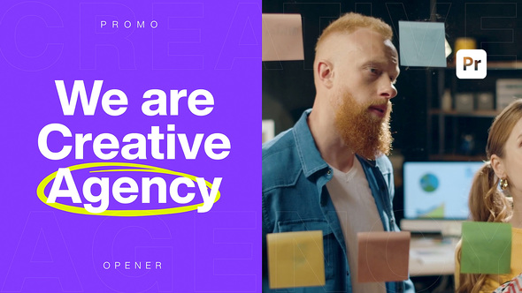 Creative Agency Promo Opener | MOGRT Premiere Pro template preview