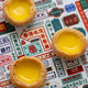 High angle shot of the three egg tarts placed on the table - PhotoDune Item for Sale
