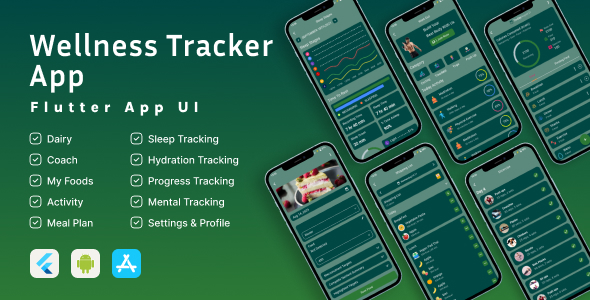 [DOWNLOAD]Wellness Tracker App Flutter UI Kit