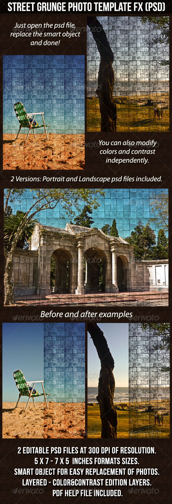 Street Grunge Photo Template FX - Urban Photo Templates