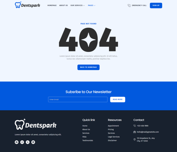Dentspark - Dentist & Dental Clinic Elementor Template Kit