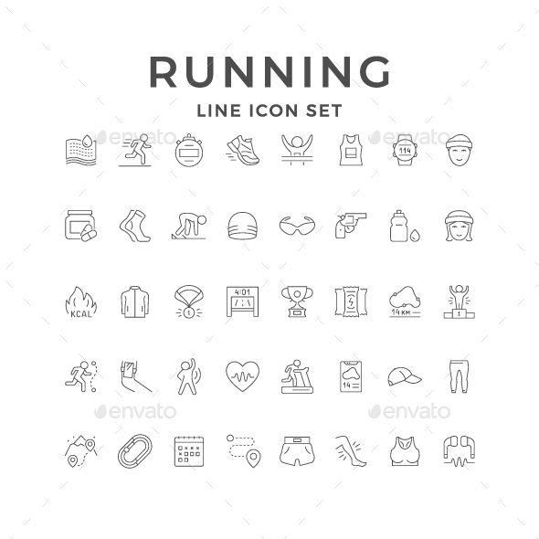 [DOWNLOAD]Set Line Icons of Running