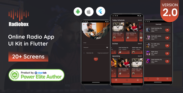 RadioBox - Online Radio App UI Kit in Flutter