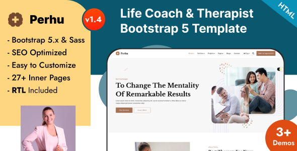 Perhu - Life Coach & Therapist Bootstrap 5 Template