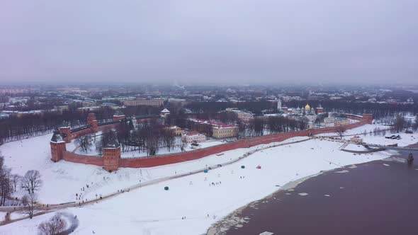 Veliky Novgorod City and Kremlin in Winter alt