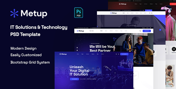 Meetup - IT Solutions & Technology PSD Template