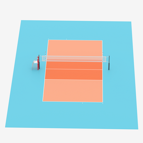 [DOWNLOAD]Cartoon Volleyball Court 3D model