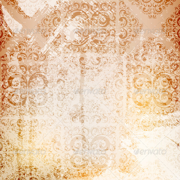 Grungy Ornamented Background - Backgrounds Decorative