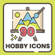 90 Hobby Icons | Hazel Series