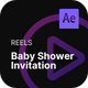 Social Media Reels - Baby Shower Invitation Paper Style After Effects Template