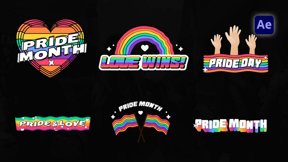Pride LGBTQ Titles Pack Titles template preview