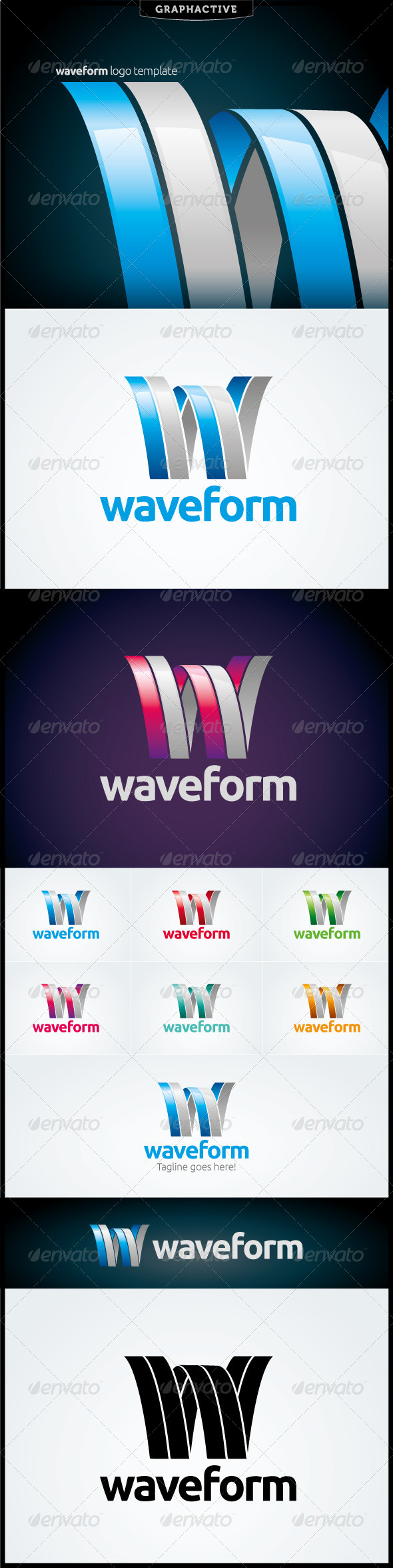 Waveform Logo Template - Letters Logo Templates