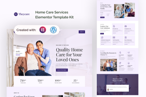 Theycare - Home Care Services Elementor Template Kit