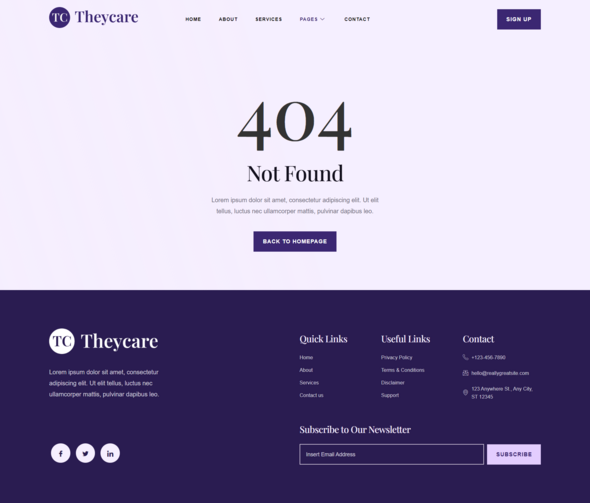 Theycare - Home Care Services Elementor Template Kit