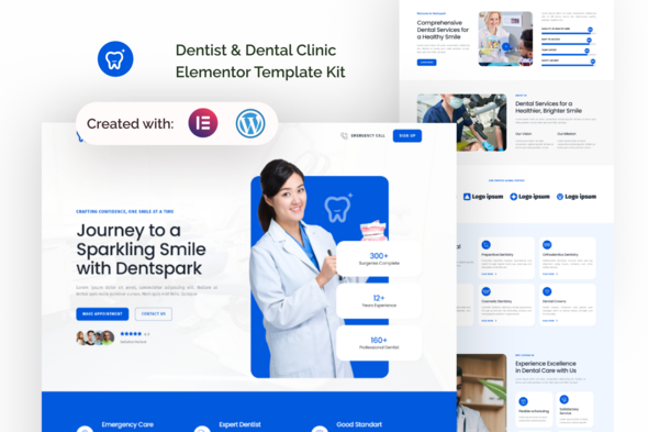 Dentspark - Dentist & Dental Clinic Elementor Template Kit