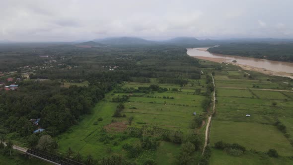 Aerial view of River and Forest in Kelantan