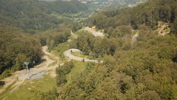 Aerial view of a forest in Transylvania alt